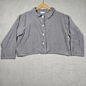 Bryn Walker Boxy Shirt Womens Sz S Button Front Short Jacket Artsy Tencel Clean
